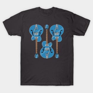 Triple Sky Blue Guitar T-Shirt